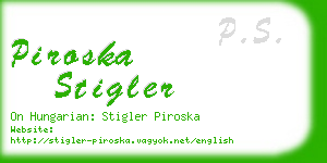 piroska stigler business card